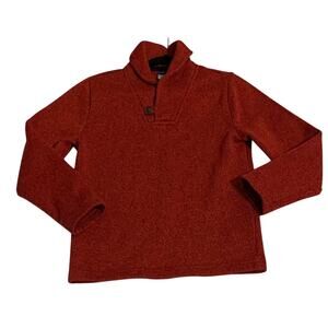 Sz. Small 6/7 - Old Navy Boys V-Neck Pull Over Long Sleeve Red Marled Sweatshirt